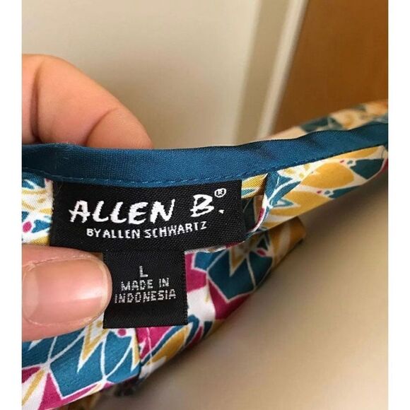🔮 ALLEN B | Colorful Keyhole Back Dress Size Large - Picture 3 of 6